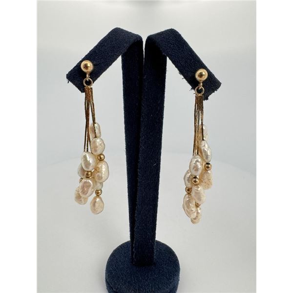 14k Gold Freshwater Pearl Earrings