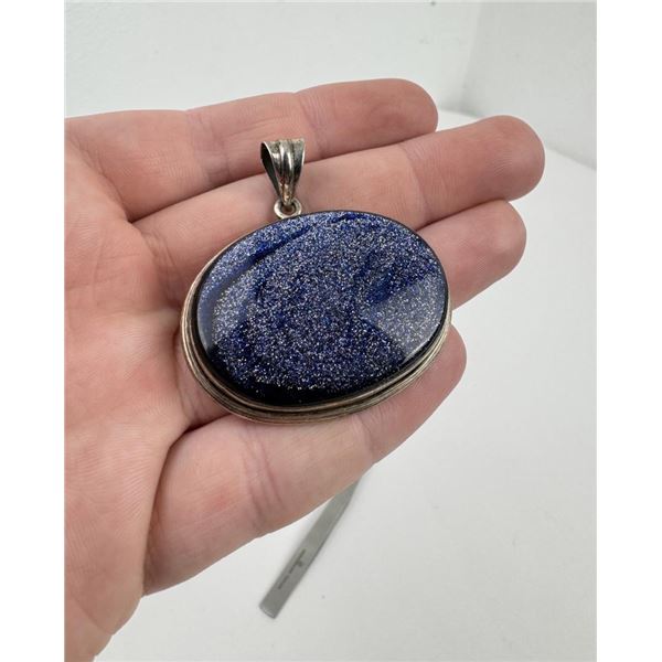 Sterling Silver Blue Sunstone Necklace Pendant