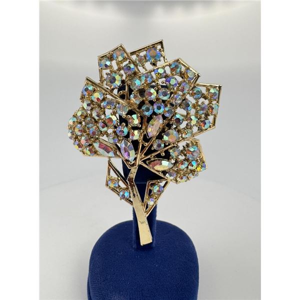 Weiss Aurora Rhinestone Costume Jewelry Brooch