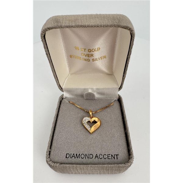 Sterling Silver Diamond Accent Heart Necklace