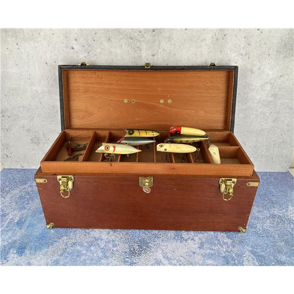 Abercrombie & Fitch Mahogany Fishing Tackle Box