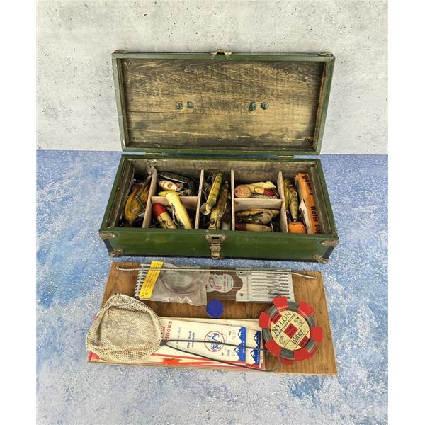 Antique Fishing Tackle Box Full of Lures