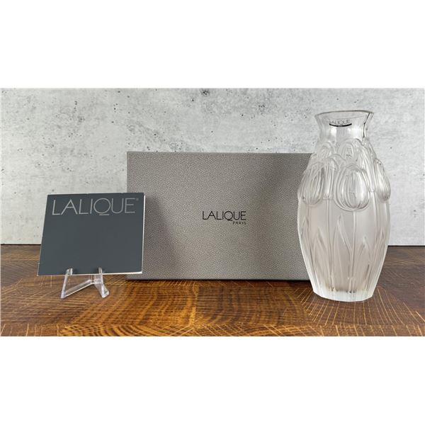 Lalique France Crystal Tulip Vase