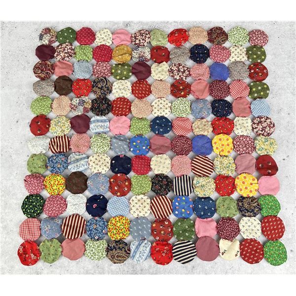Antique YoYo Quilt Square