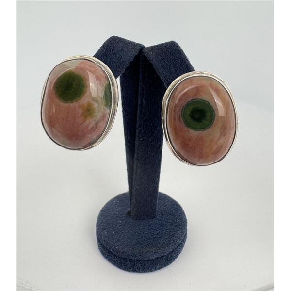 Sterling Silver Ocean Jasper Earrings