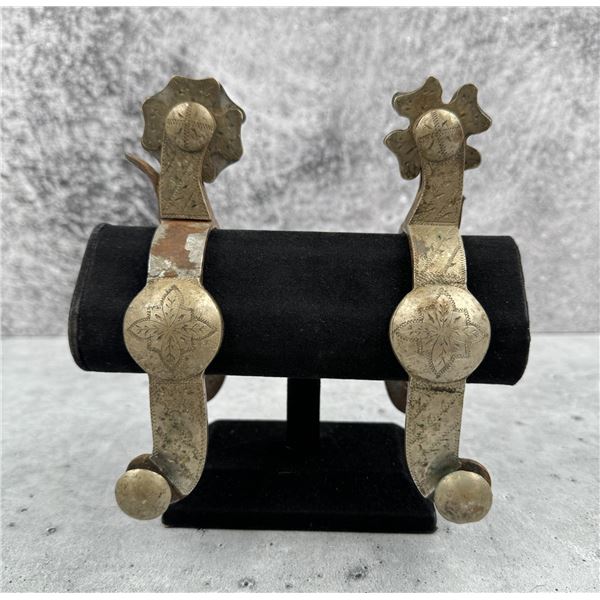 Silver Overlay Montana Cowboy Spurs