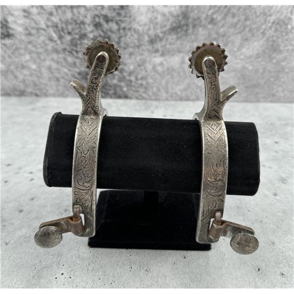 Silver Inlay Montana Cowboy Spurs
