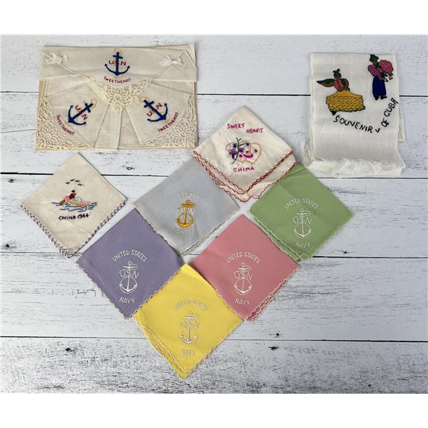 WW2 Embroidered Sweetheart Handkerchiefs