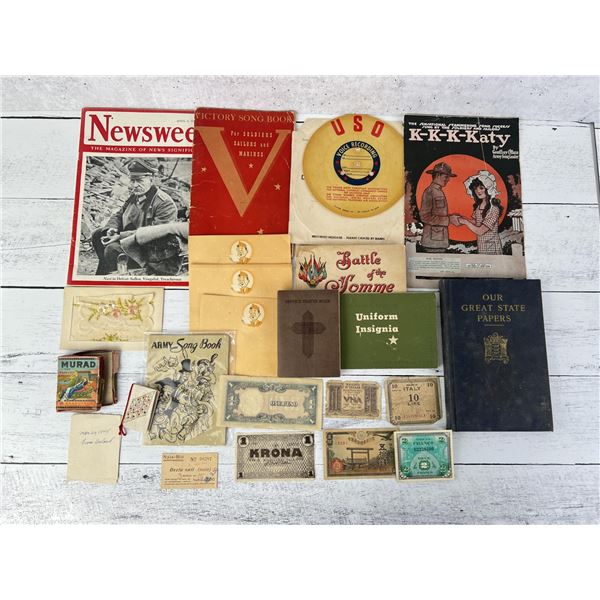 Collection of WWI WW1 Ephemera