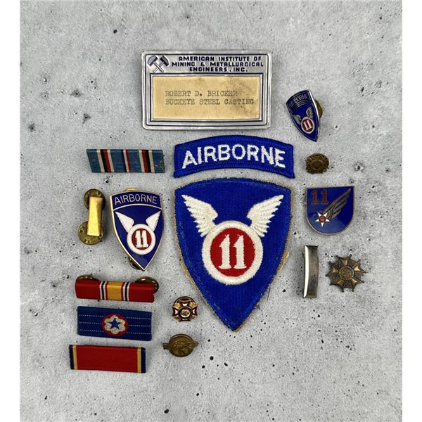 WW2 11th Airborne Pin Patch Grouping