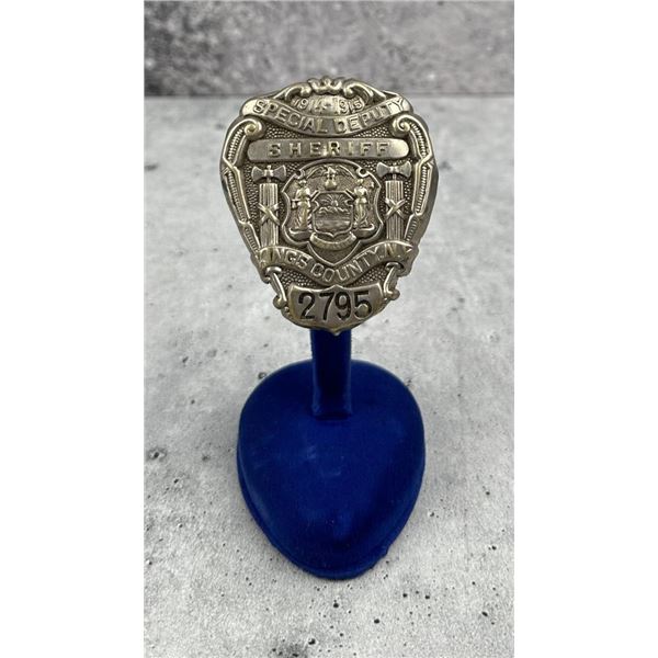 Kings County New York Sheriff Badge 1914-1915