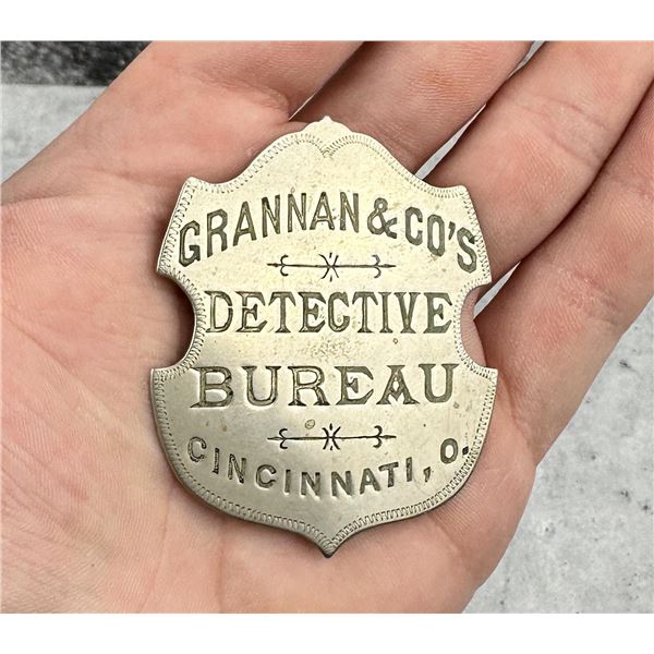 Antique Grannan & Co Detective Bureau Badge