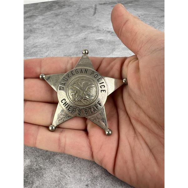 Waukegan Illinois Police Chief's Staff Badge