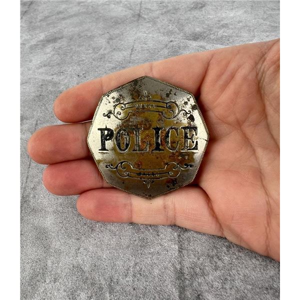 Antique New England Style Octagon Police Badge