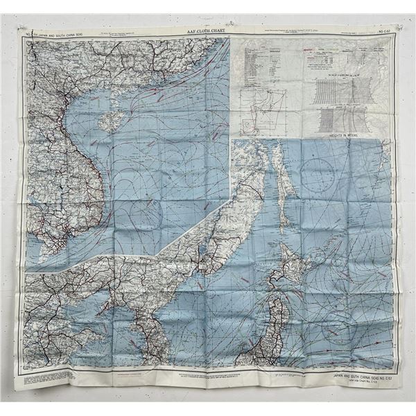 C-52 AAF Cloth Chart Japan China South Seas