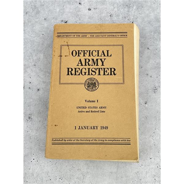 Official Army Register January 1 1949 Volume 1