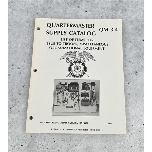 WWII Quartermaster Supply Catalog QM 3-4 Reprint