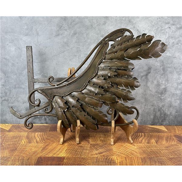 Folk Art Feather Headdress Metal Trade Sign