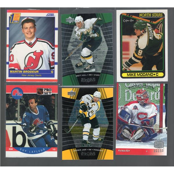 Jagr, Roy, LaFleur, Modano, Hull, & Brodeur Various Years all in fantastic condition