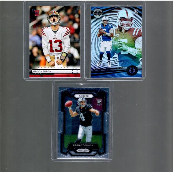 Brock Purdy, Anthony Richardson, & Aidan O'Connell ROOKIE CARDS