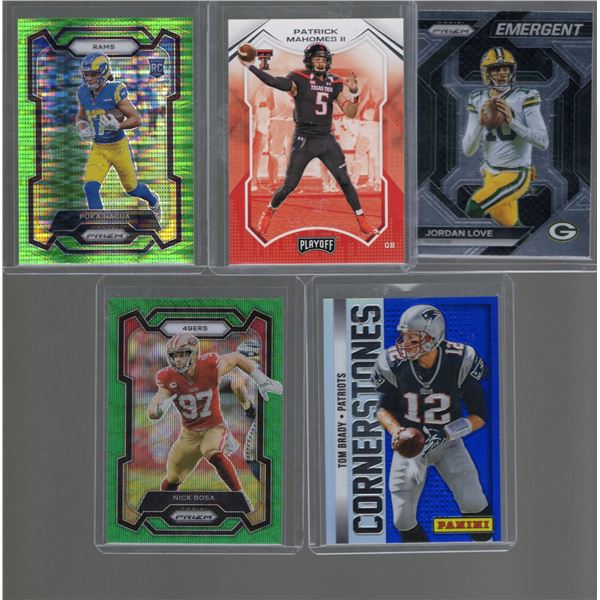 Puka Nacua RC Neon Green Pulsar, Patrick Mahomes Playoff Draft Picks, Jordan Love Emergent, Tom Brad