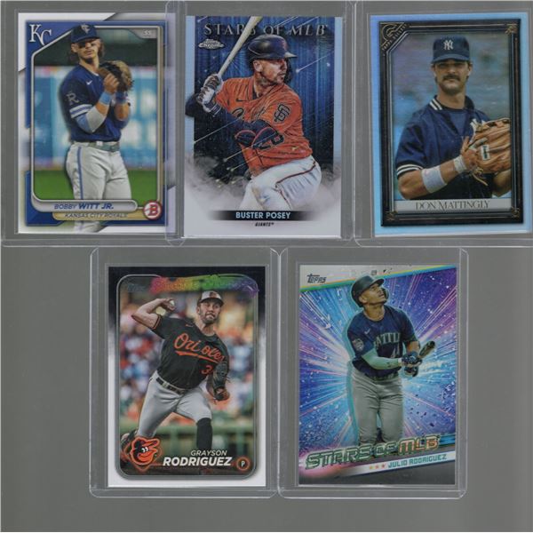 Grayson Rodriguez Future Stars '24 Topps, Julio Rodriguez SMLB, Bobby Witt, Jr., Buster Posey CSMLB,