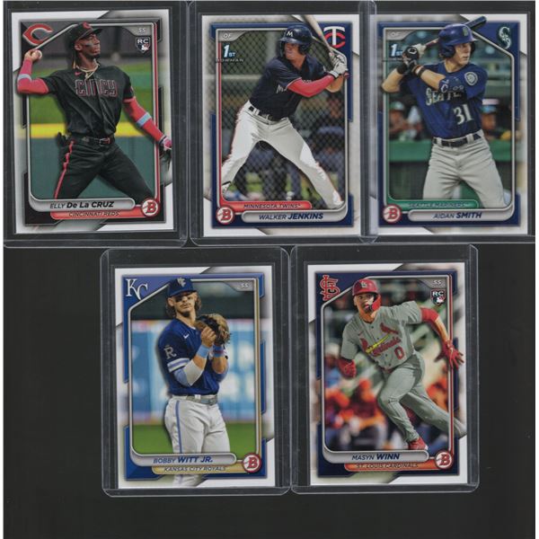 Elly De La Cruz RC '24 Bowman, Walker Jenkins 1st Bowman, Aidan Smith 1st Bowman, Bobby Witt, Jr., M