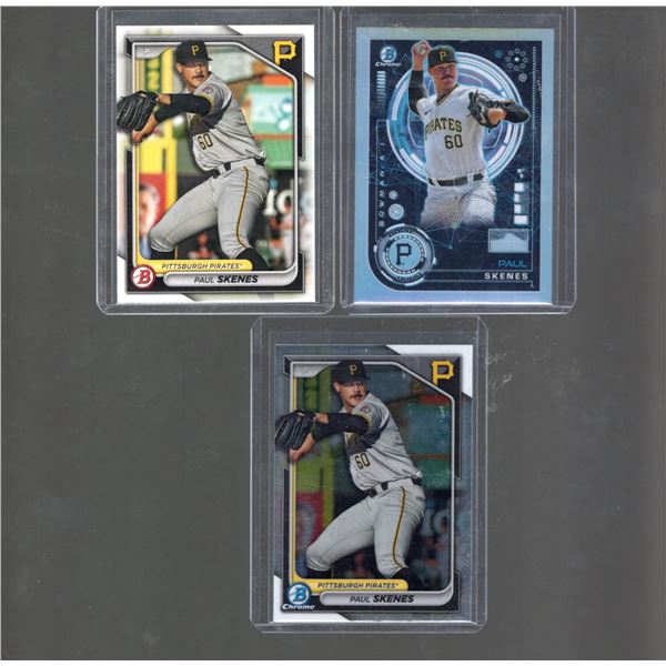 Lot of 3 Paul Skenes Prospect Cards