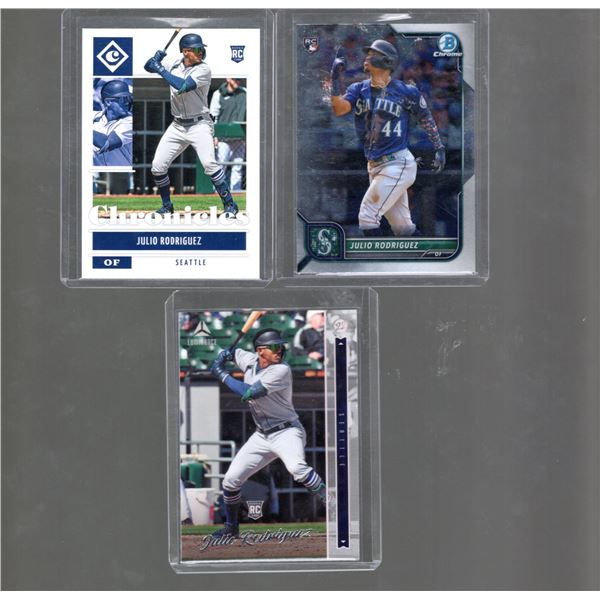 Lot of 3 Julio Rodriguez Rookie Cards