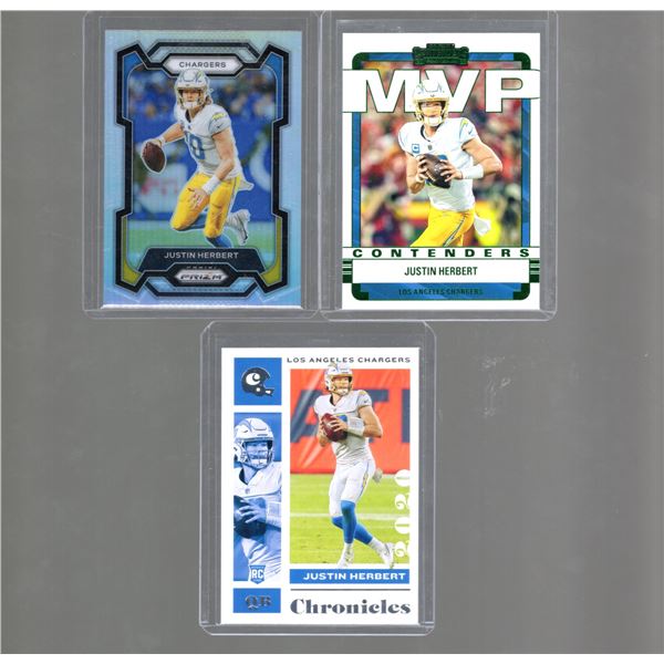 Justin Herbert Rookie Card, Silver Prizm, Green MVP Contenders