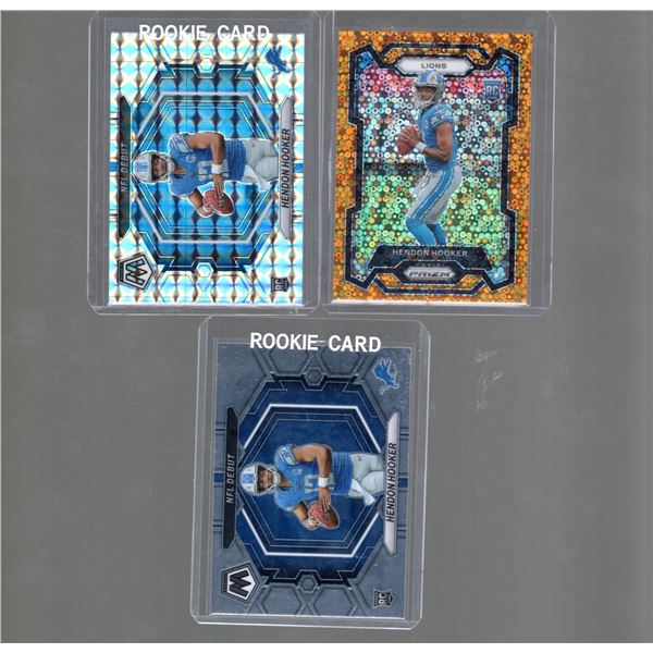 3 Hendon Hooker RCs. Orange Disco, Silver Mosaic NFL Debut, & NFL Debut