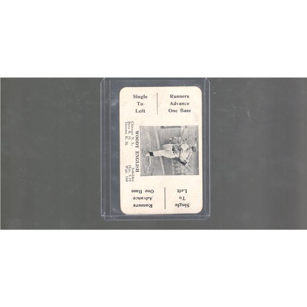 1936 S & S Woody English Green Back Game Card in very good condition. Not a lot of this set around.
