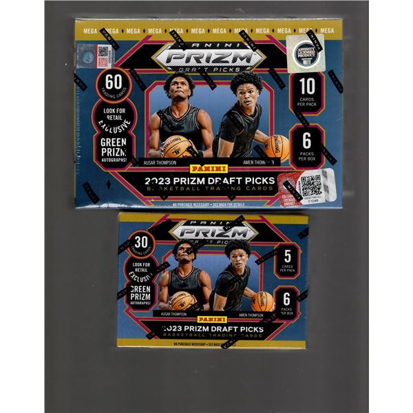 2 Count Panini Prizm Draft Picks Basketball Boxes: 1 Mega Box & 1 Blaster Box