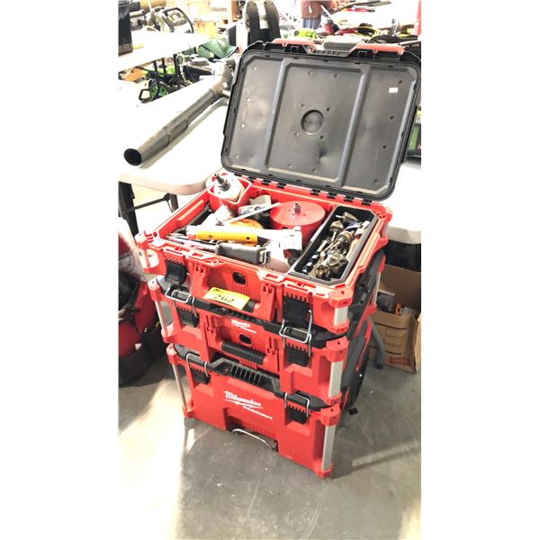 MILWAUKEE PACKOUT MOBILE MODULAR STORAGE SYSTEM WITH CONTENTS 22"X36"X17"