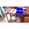 Image 2 : RED METAL UTILITY ROLLING CART 17" X 34" X 34" H W/ CONTENTS
