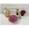 Image 1 : Assorted Coloured Glass Items