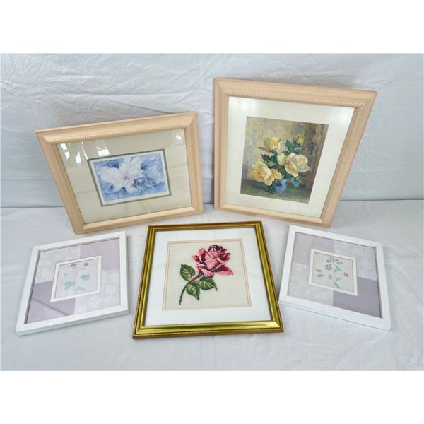 5 Framed Floral Prints