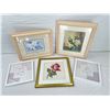 Image 1 : 5 Framed Floral Prints