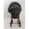 Image 2 : Antique Wicker Doll Pram with Wooden Wheels