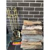 Image 1 : Small Pile Firewood & Fireplace Tools