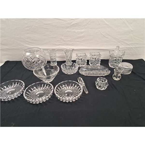 Assorted Glass & Crystal Dishes & Vases