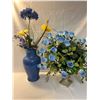 Image 1 : Blue Floral Arrangements with Vases