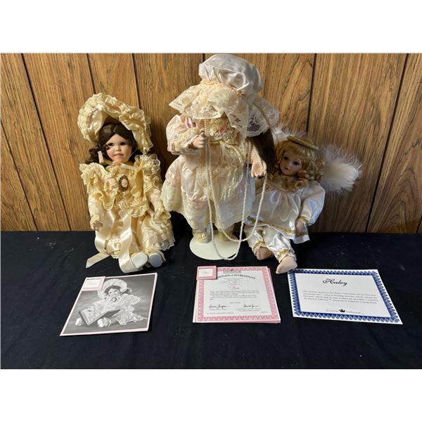 Assorted Porcelain Dolls With Certificates