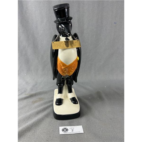 Vintage Old Crow Fancy Penguin Whiskey Decanter. Approx. 13" H