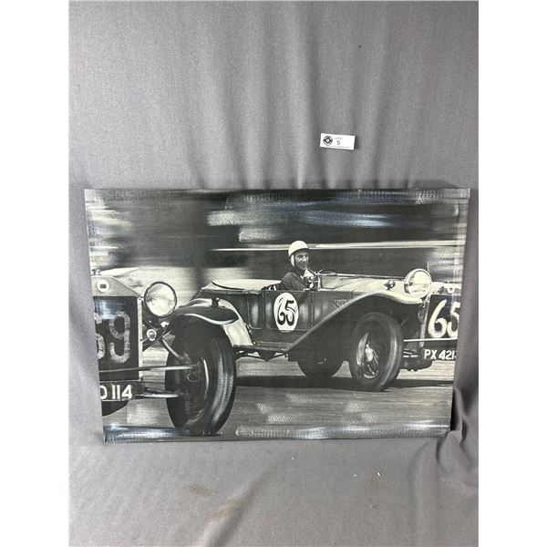 Canvas Picture Of Early Car Racing In Europe. Approx. 20" x 28"