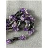 Image 2 : Genuine Amethyst Faceted Hematite Magnetic Necklace. Approx. 36" Long. No Clasp