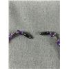 Image 3 : Genuine Amethyst Faceted Hematite Magnetic Necklace. Approx. 36" Long. No Clasp