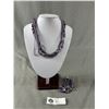 Image 1 : Genuine Multi-Strand Amethyst Necklace Approx. 20" L w/ Matching Bracelet