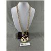 Image 1 : Designer Signed Beau Geste 26" Necklace w/ 3" Rhinestone Pendant