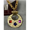 Image 2 : Designer Signed Beau Geste 26" Necklace w/ 3" Rhinestone Pendant
